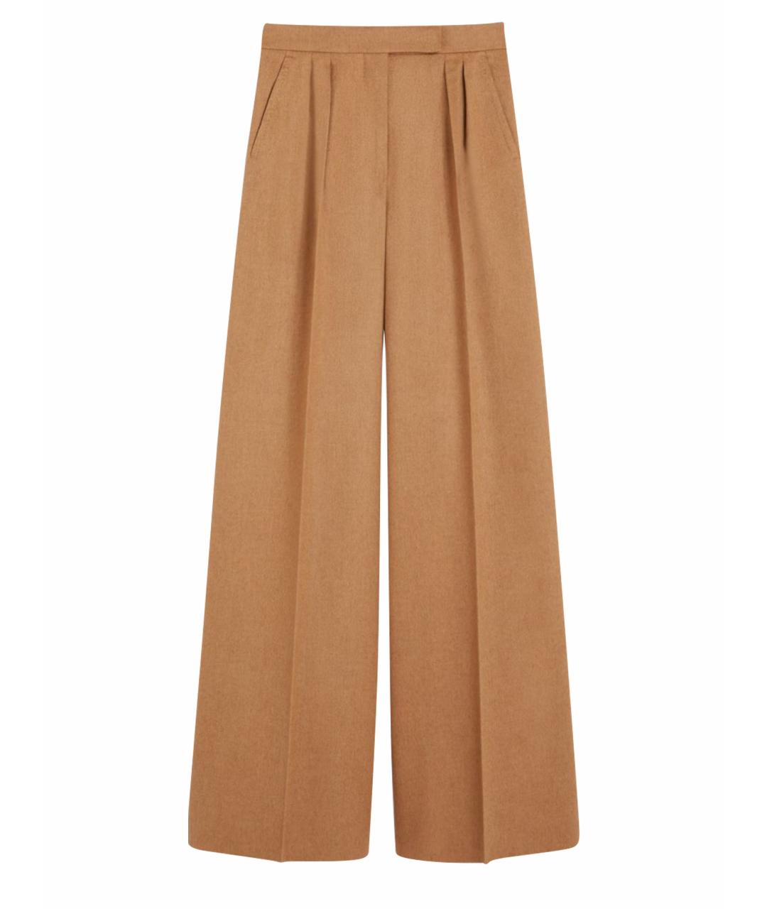 MAX MARA Бежевые шерстяные брюки широкие, фото 1