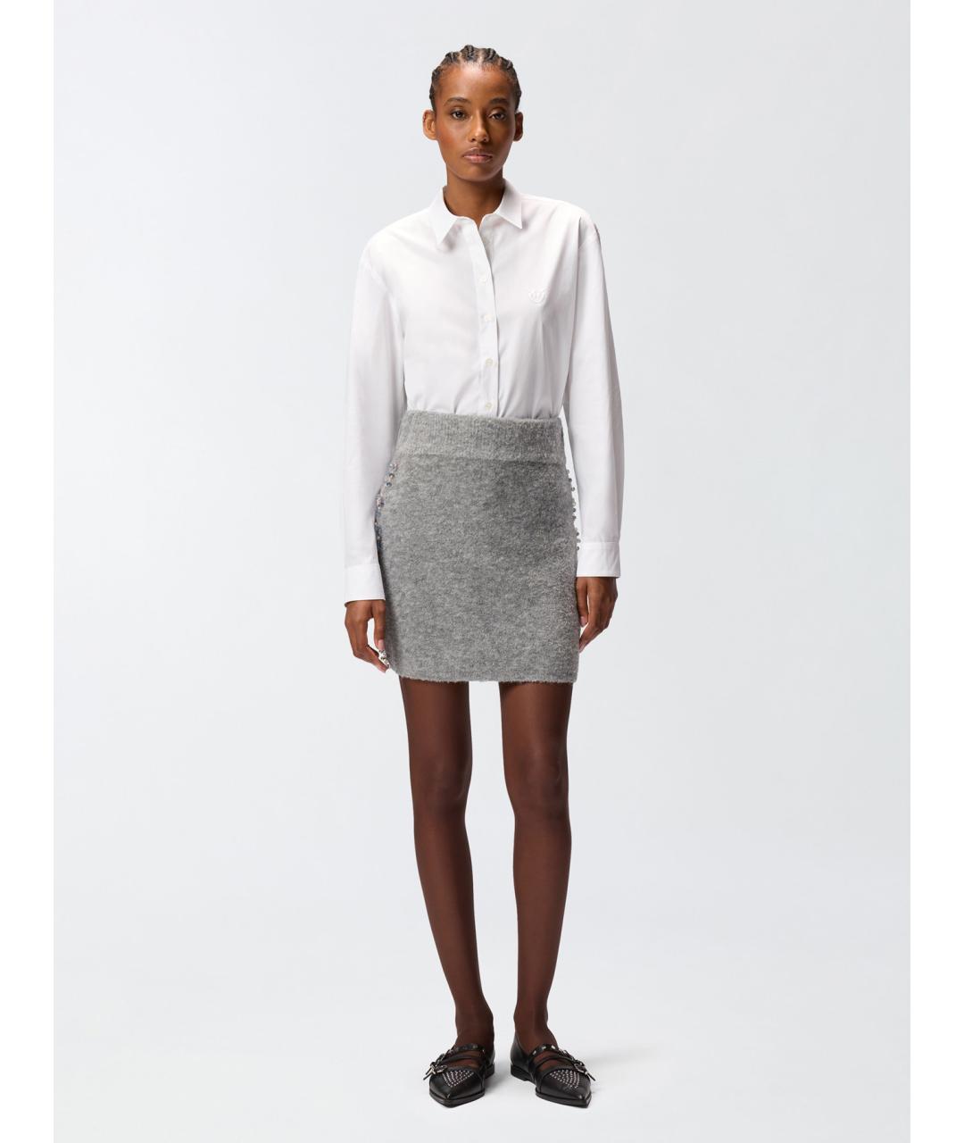 PINKO Серая юбка мини, фото 3