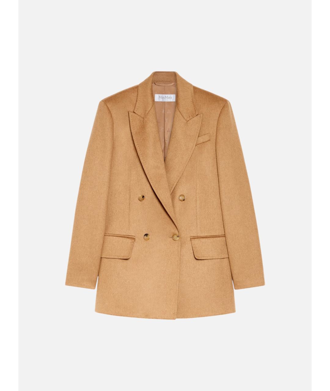 MAX MARA Бежевый шерстяной жакет/пиджак, фото 5