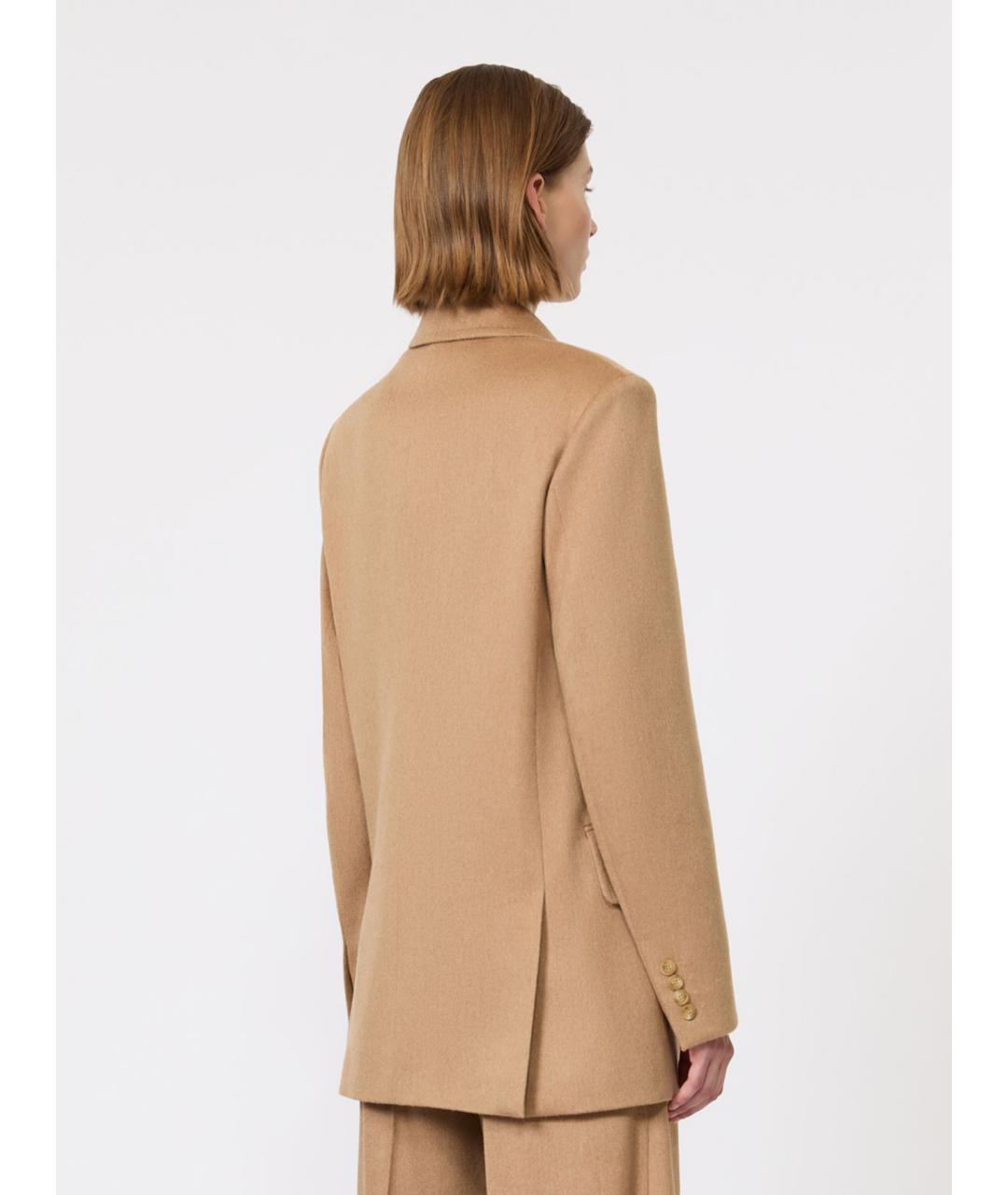 MAX MARA Бежевый шерстяной жакет/пиджак, фото 3