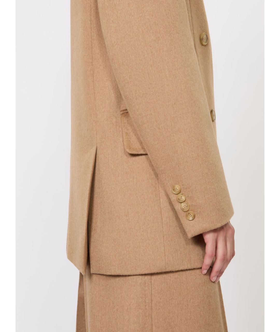 MAX MARA Бежевый шерстяной жакет/пиджак, фото 4