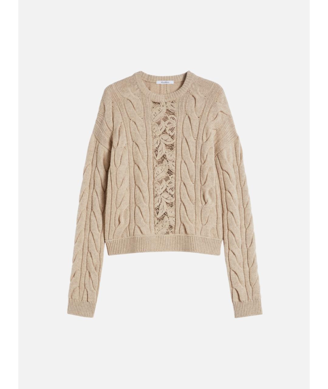 MAX MARA Бежевый шерстяной джемпер / свитер, фото 6
