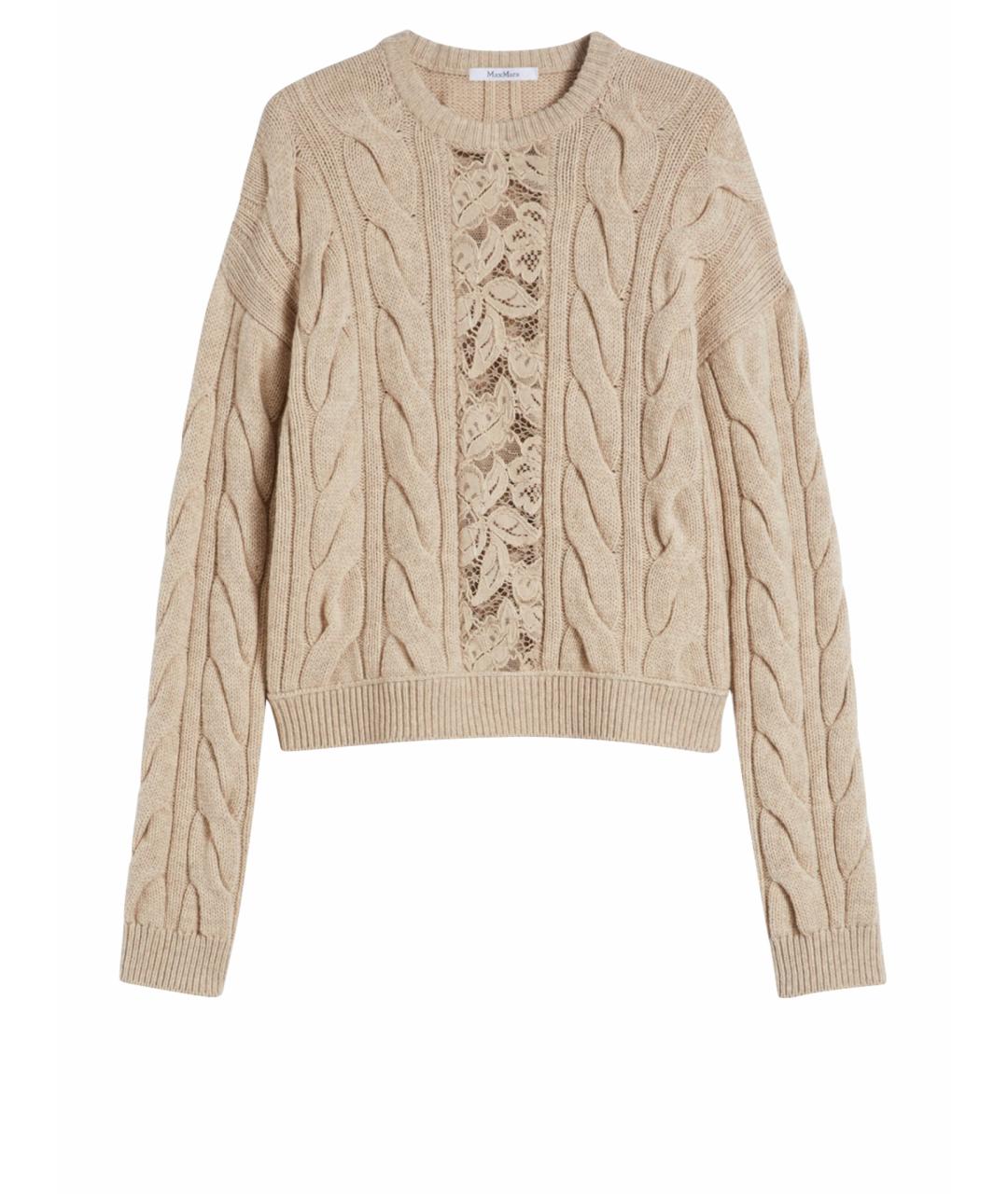 MAX MARA Бежевый шерстяной джемпер / свитер, фото 1