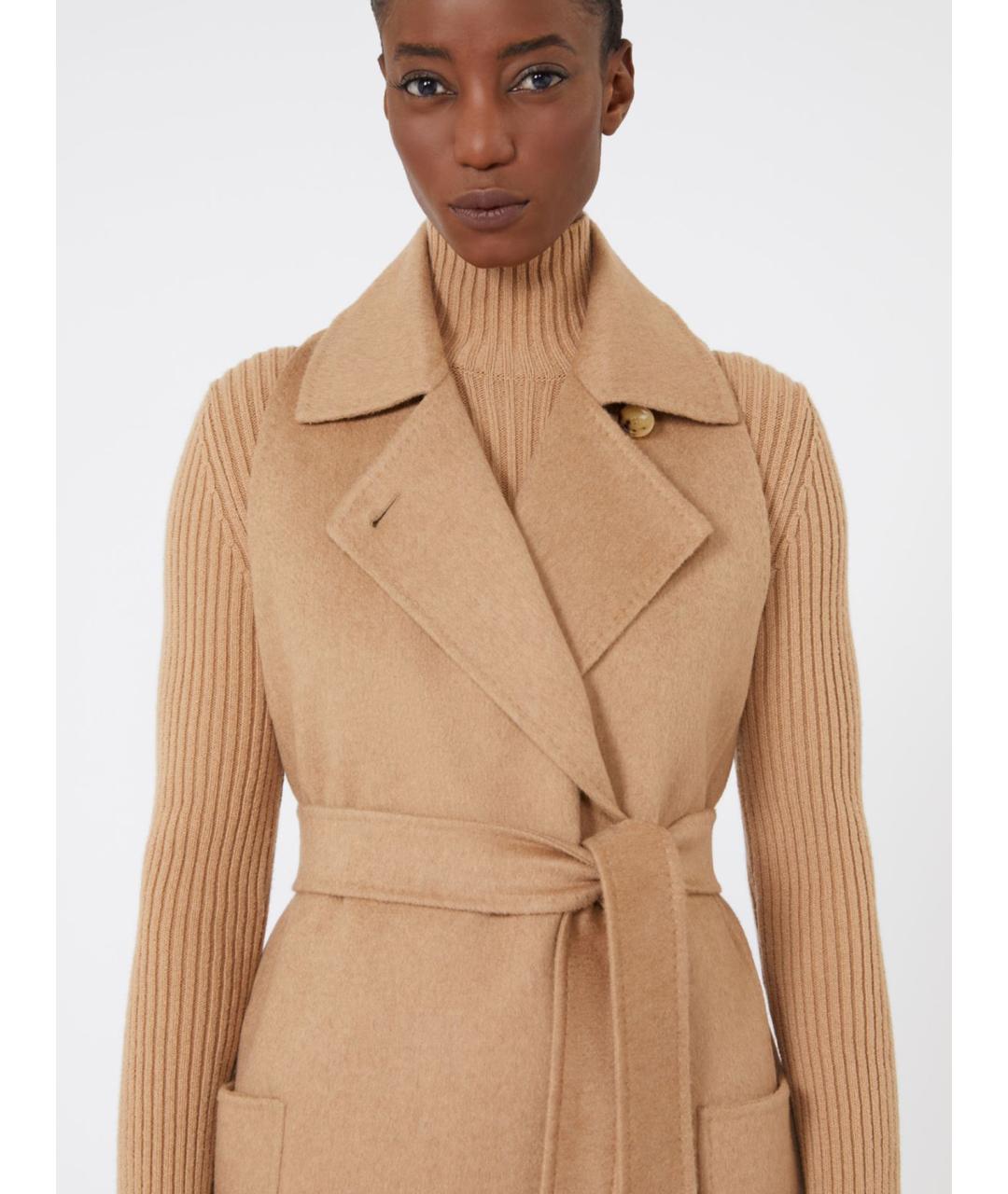 MAX MARA Бежевый шерстяной жилет, фото 4