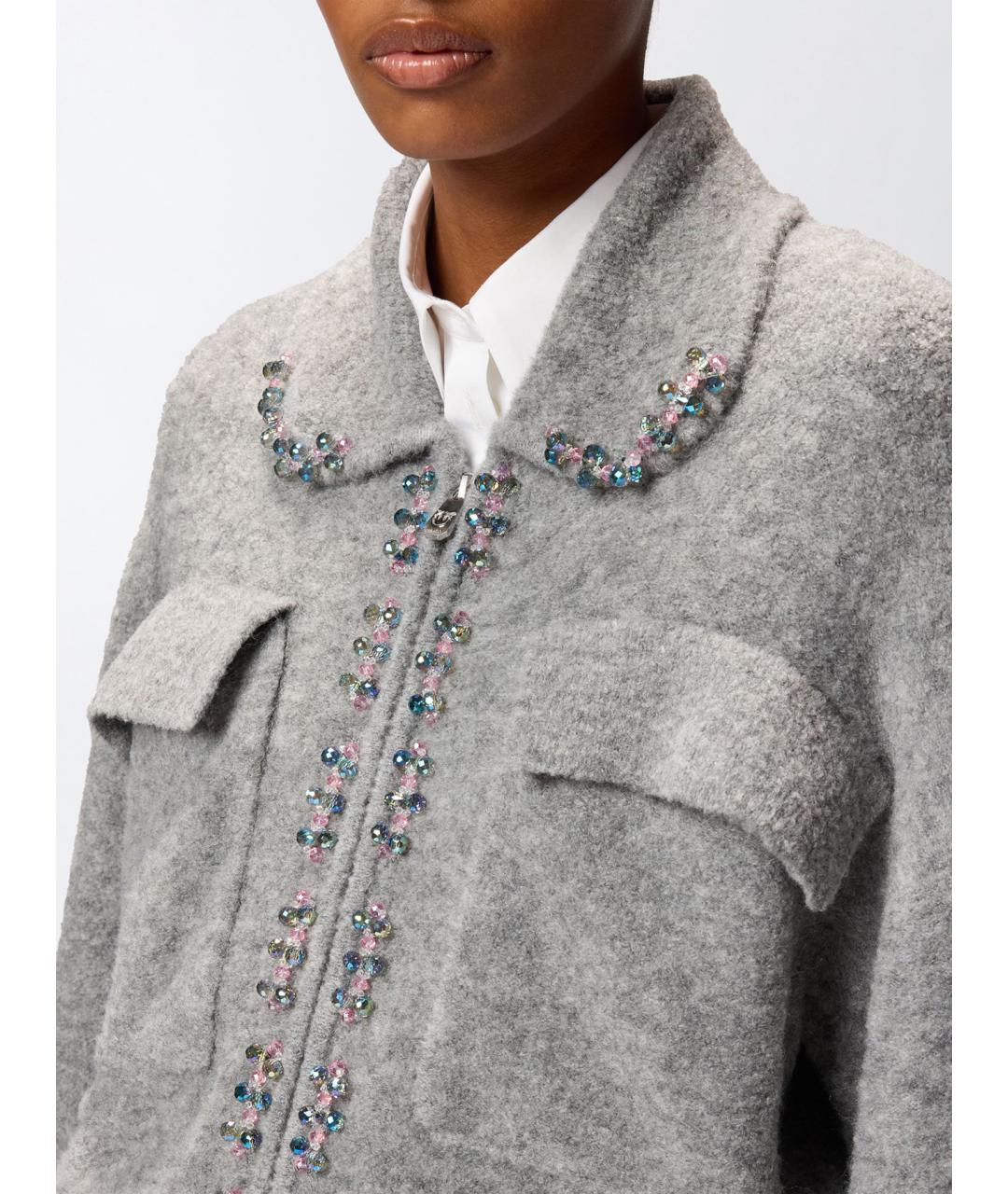 PINKO Серая шерстяная куртка, фото 4