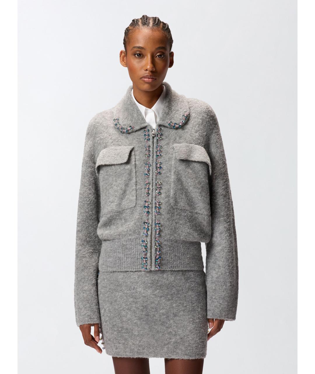PINKO Серая шерстяная куртка, фото 2