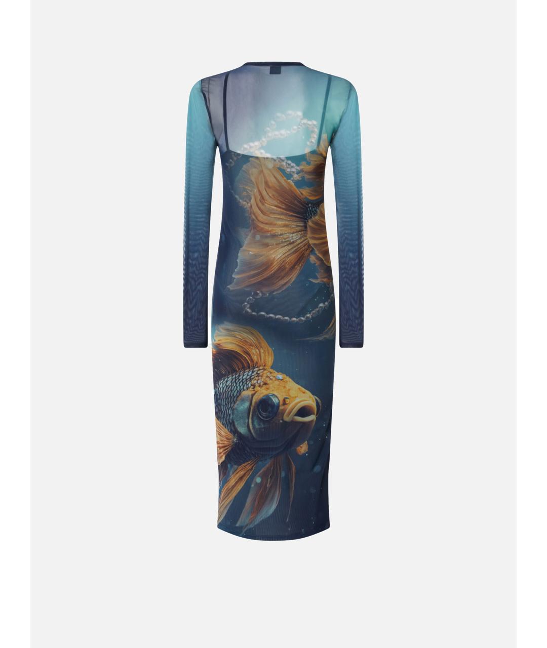 PINKO Мульти полиамидовое коктейльное платье, фото 6