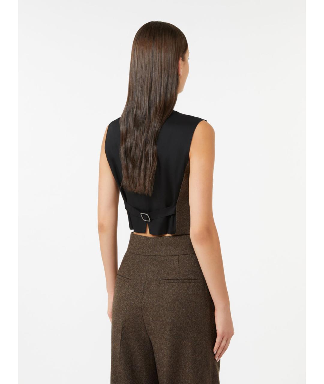 MAX MARA Коричневый шерстяной жилет, фото 3