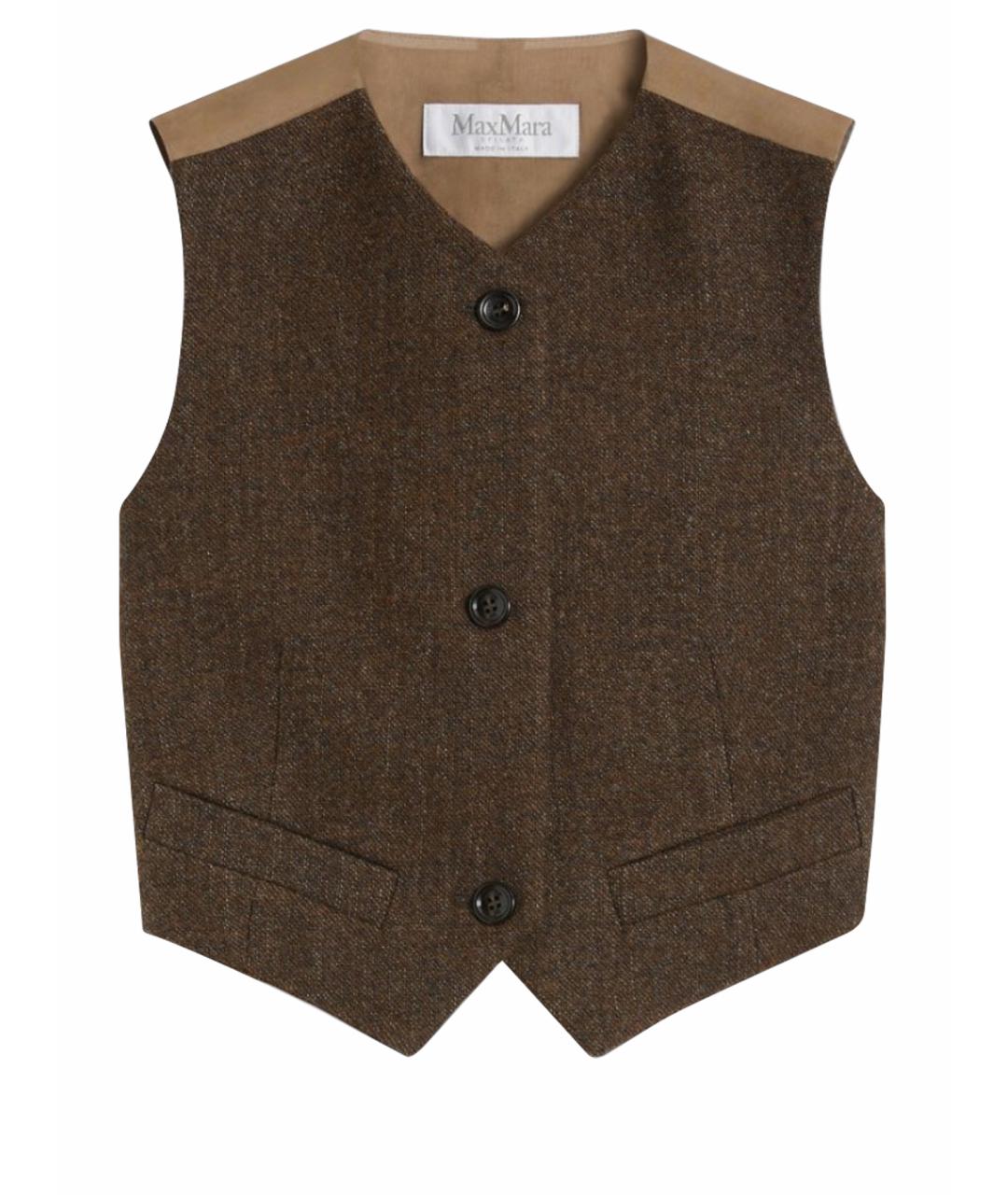 MAX MARA Коричневый шерстяной жилет, фото 1