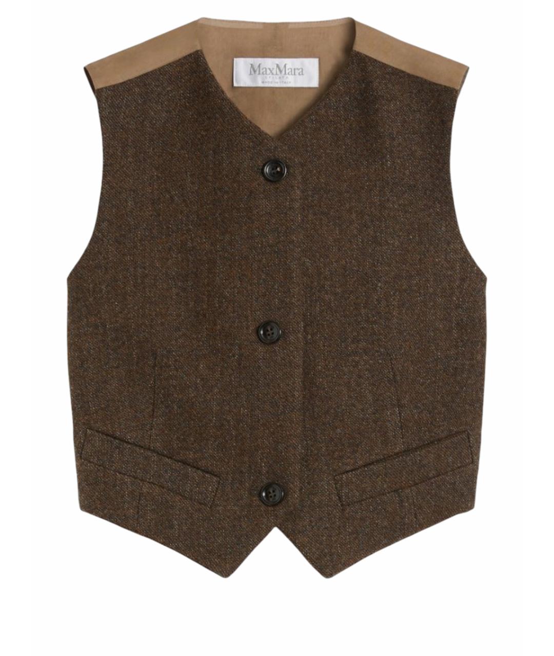 MAX MARA Коричневый шерстяной жакет/пиджак, фото 1