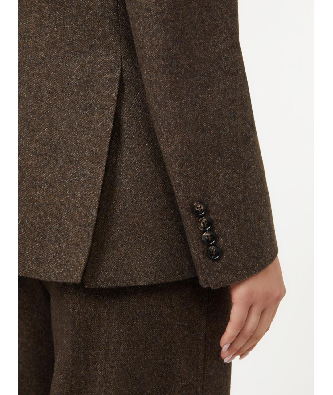 MAX MARA Коричневый шерстяной жакет/пиджак, фото 5