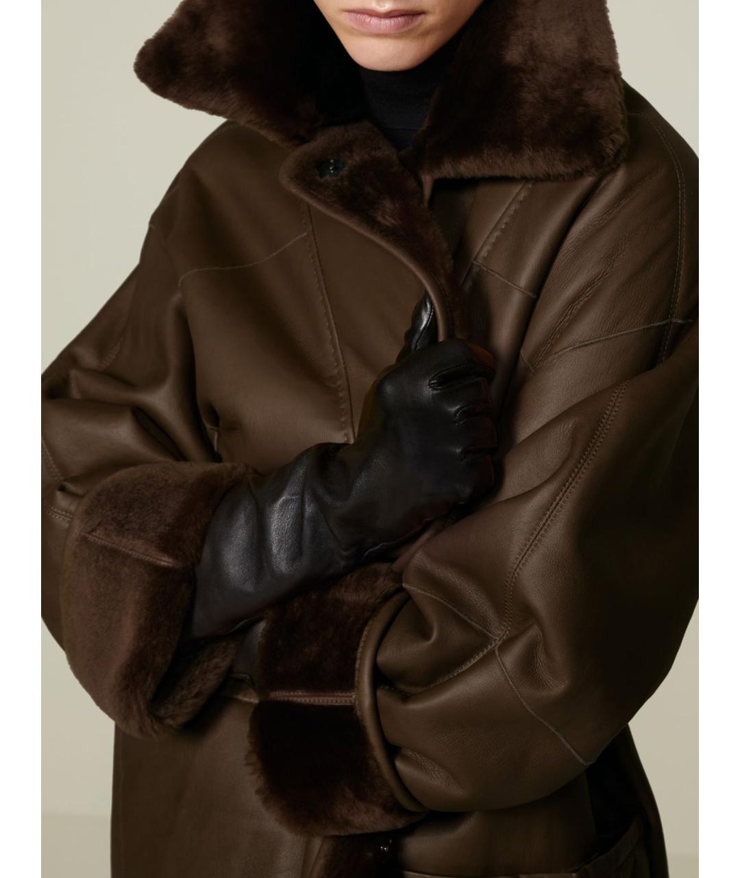 MAX MARA Коричневая меховая дубленка, фото 3