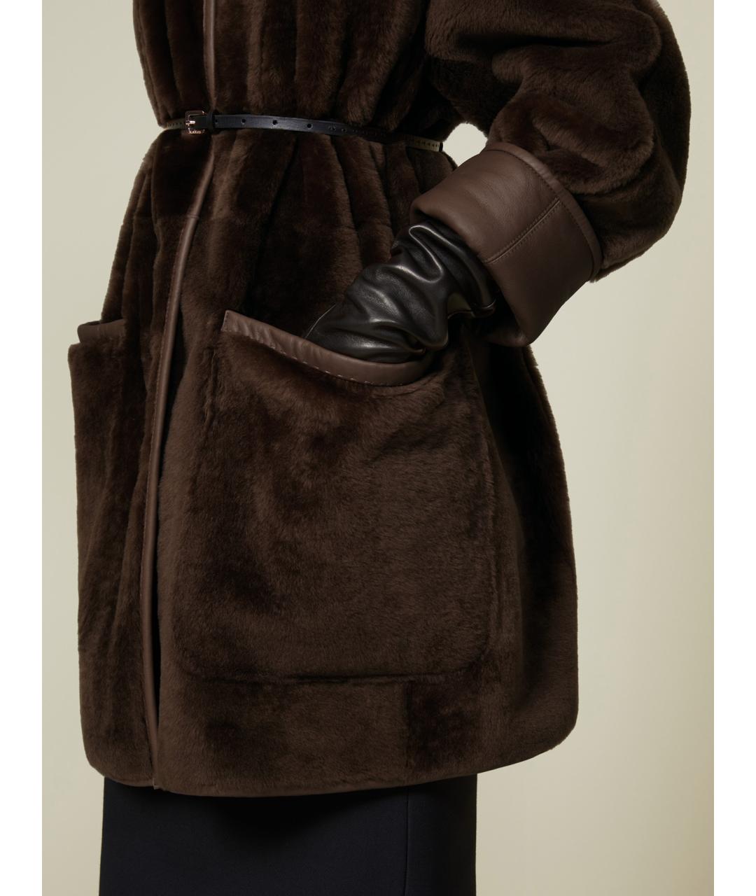 MAX MARA Коричневая меховая дубленка, фото 5