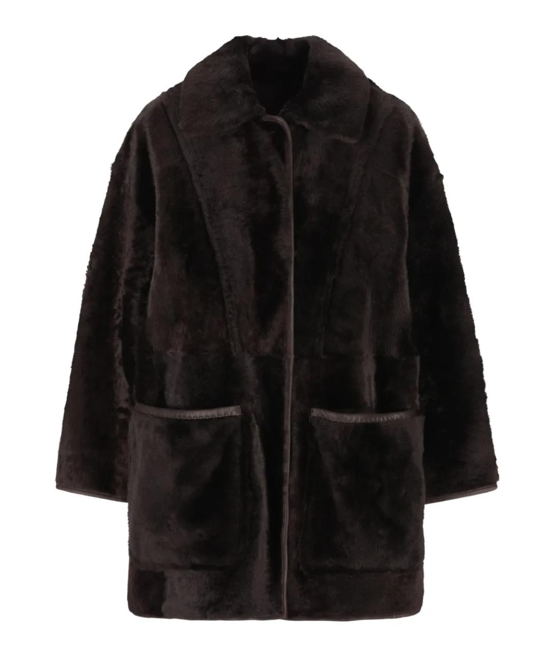 MAX MARA Коричневая меховая дубленка, фото 1