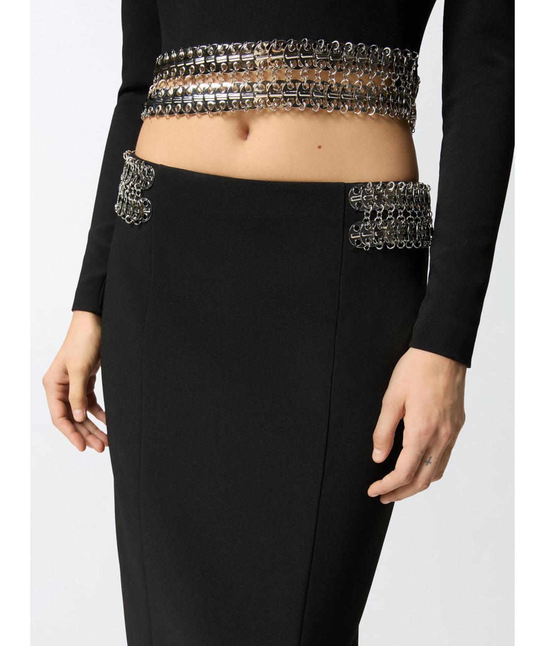 PINKO Черная полиэстеровая юбка миди, фото 5