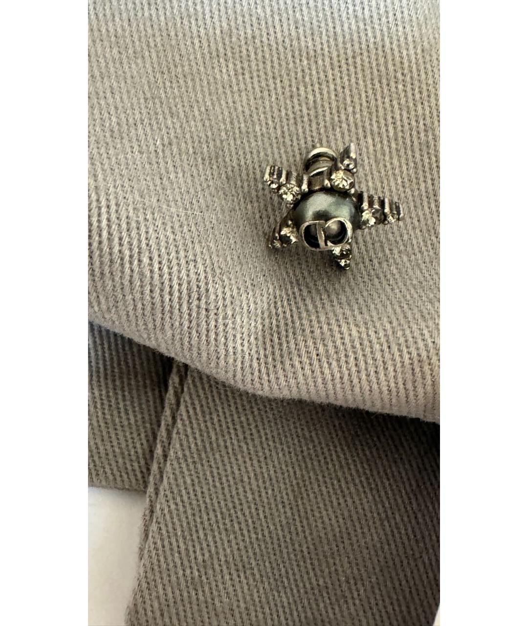 CHRISTIAN DIOR Антрацитовые металлические серьги, фото 6