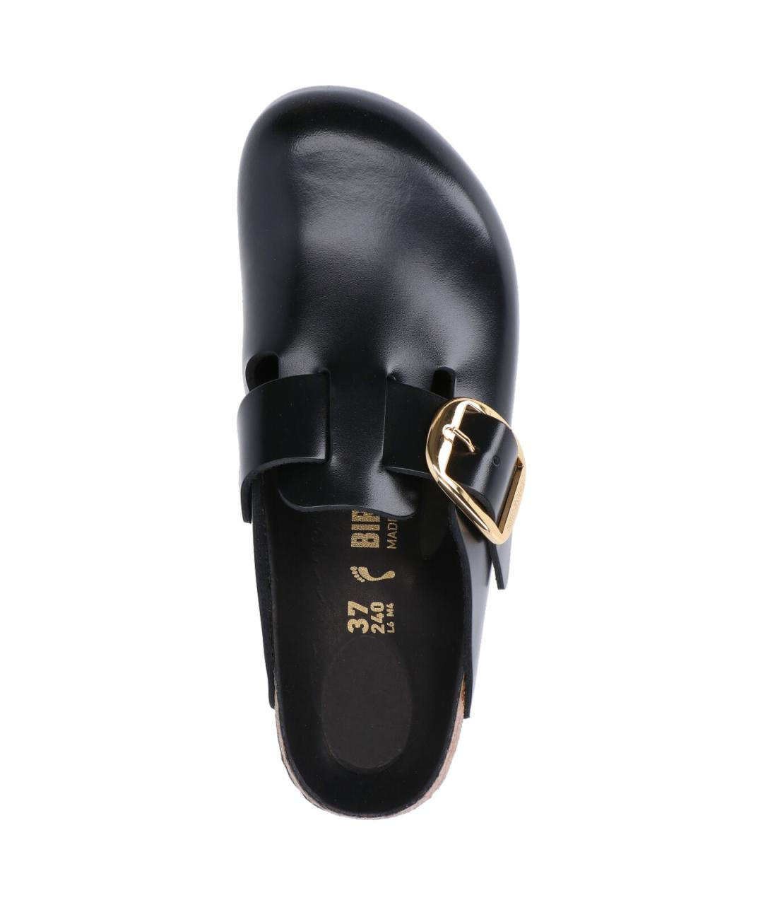 BIRKENSTOCK Черные кожаные сабо, фото 5