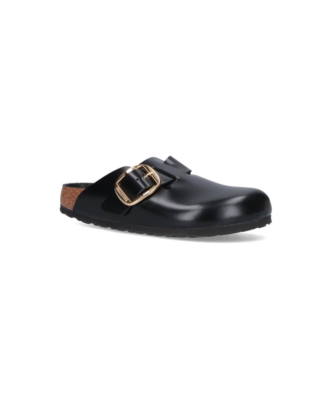 BIRKENSTOCK Черные кожаные сабо, фото 2