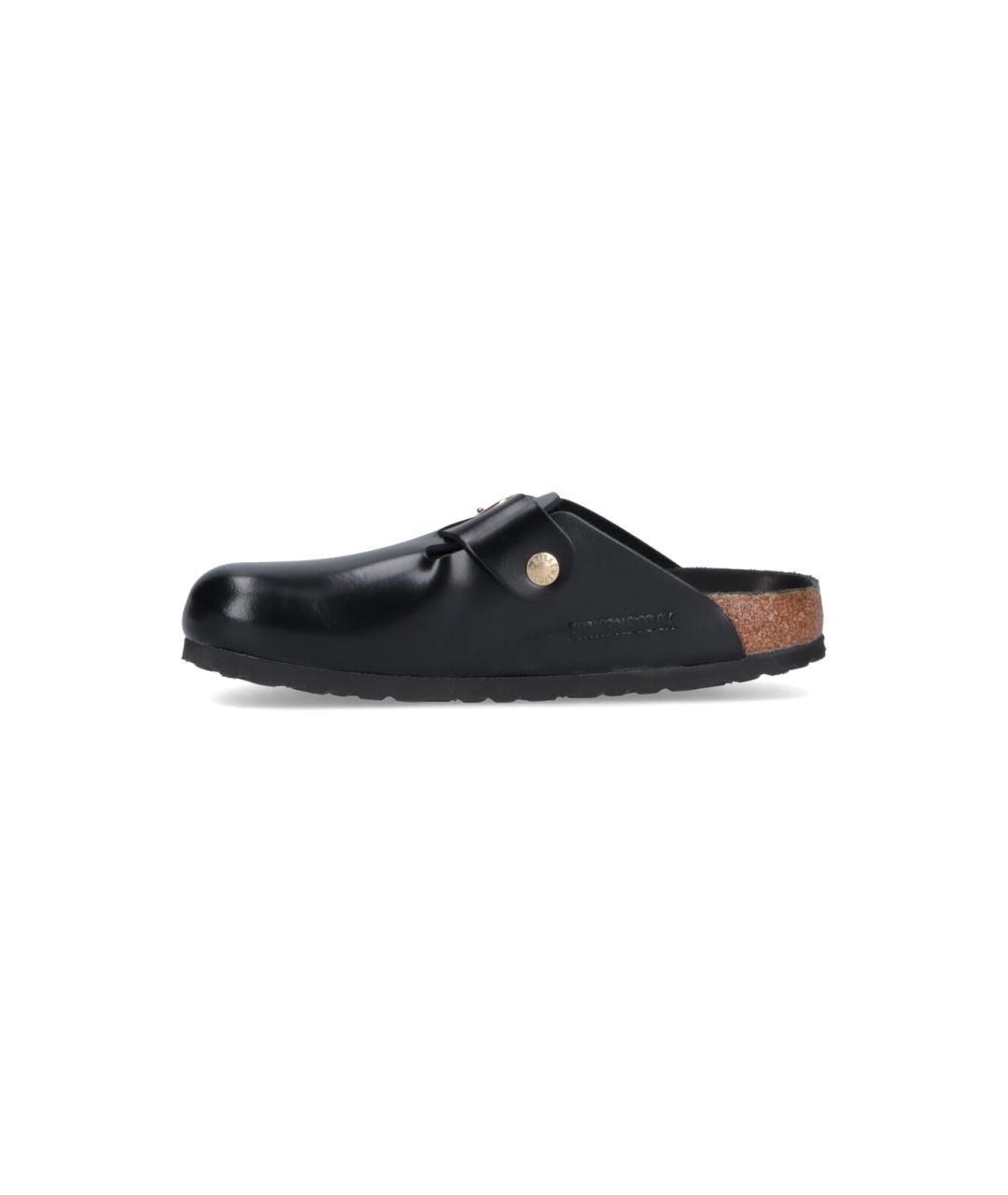 BIRKENSTOCK Черные кожаные сабо, фото 3