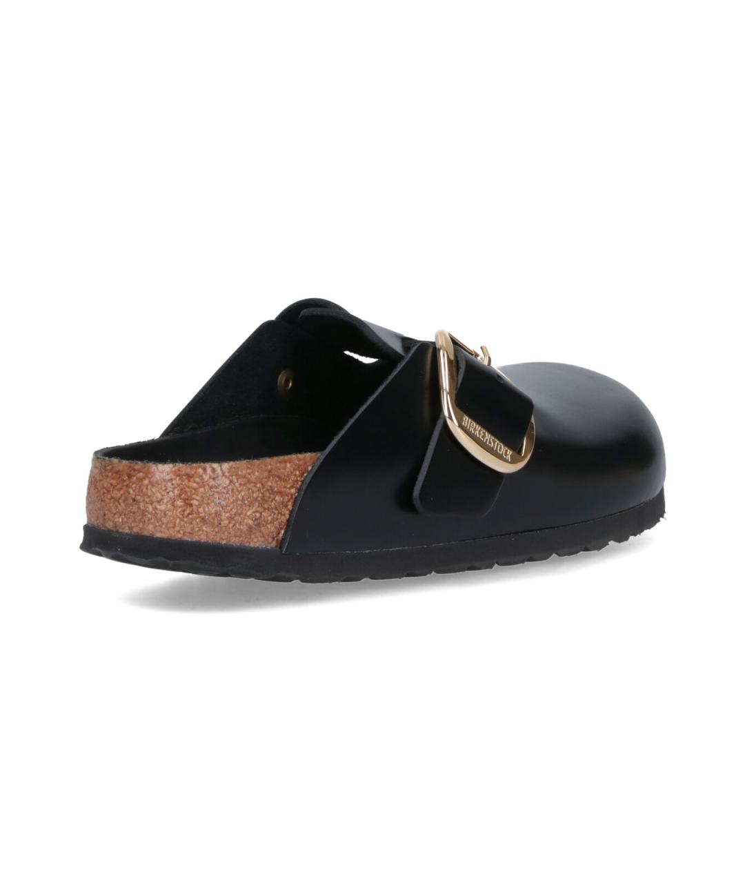 BIRKENSTOCK Черные кожаные сабо, фото 4