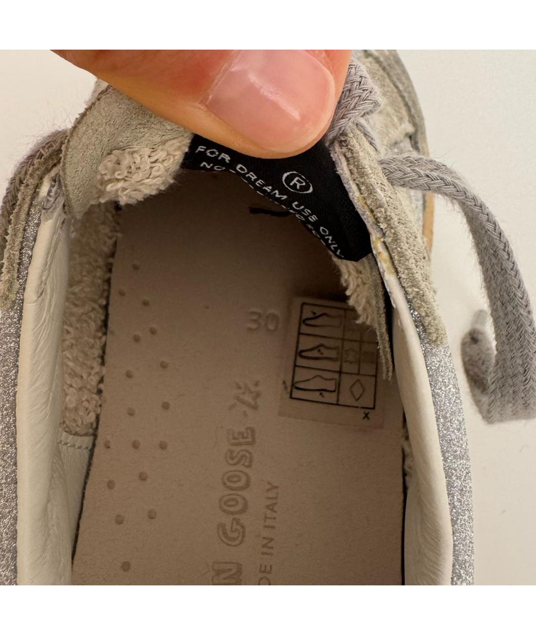 GOLDEN GOOSE DELUXE BRAND Серебряные кожаные кеды, фото 6