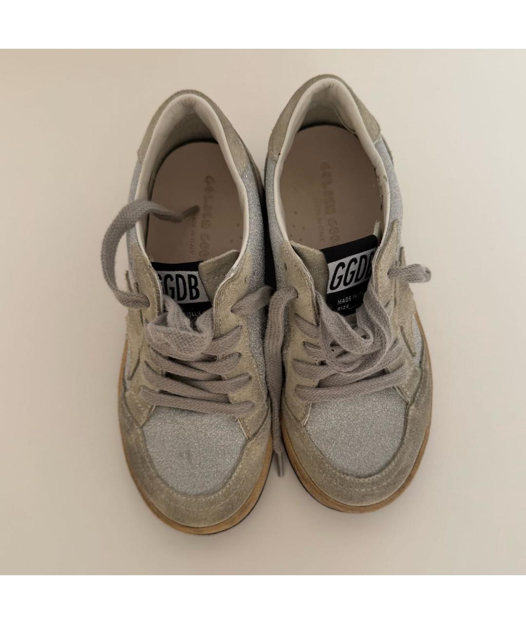 GOLDEN GOOSE DELUXE BRAND Серебряные кожаные кеды, фото 3