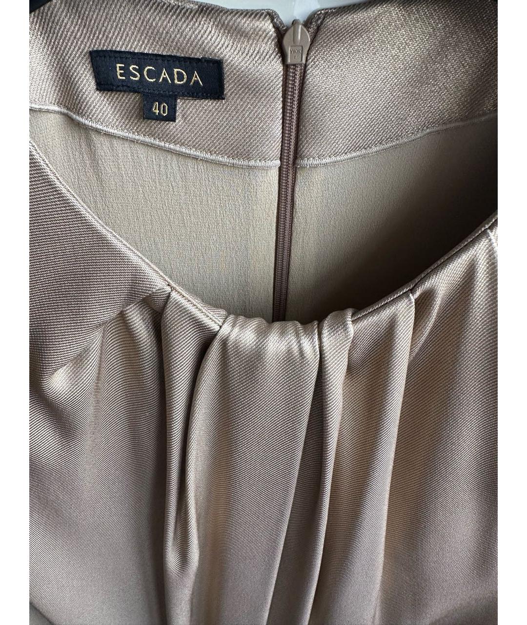 ESCADA Золотое шелковое коктейльное платье, фото 3