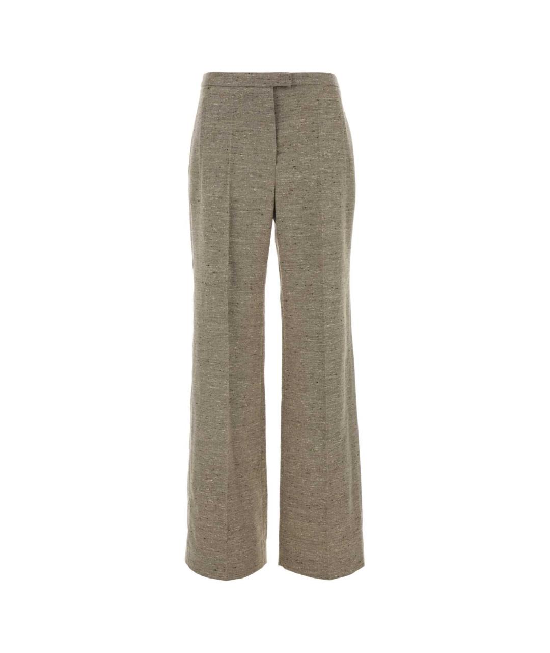 MAGDA BUTRYM Серые шелковые прямые брюки, фото 1