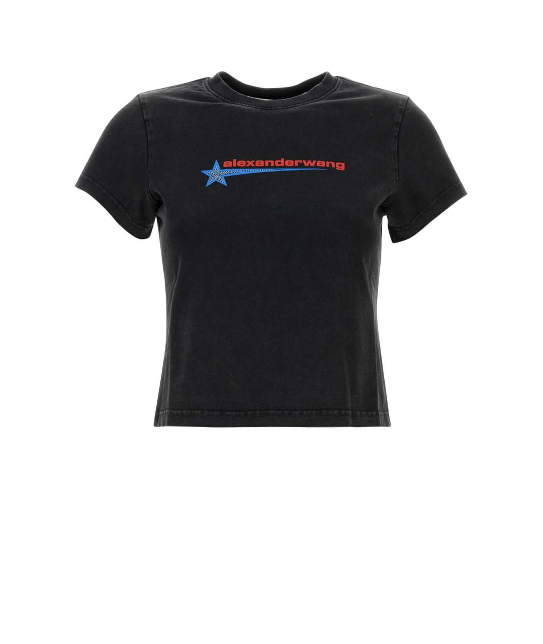 ALEXANDER WANG Черная хлопковая футболка, фото 1