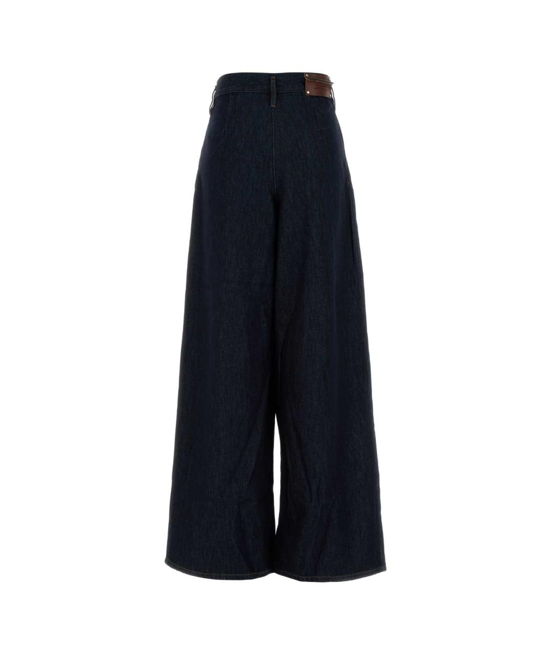 DRIES VAN NOTEN Синие хлопковые прямые брюки, фото 2