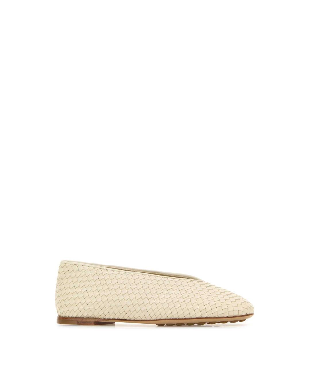 BOTTEGA VENETA Белые кожаные балетки, фото 2