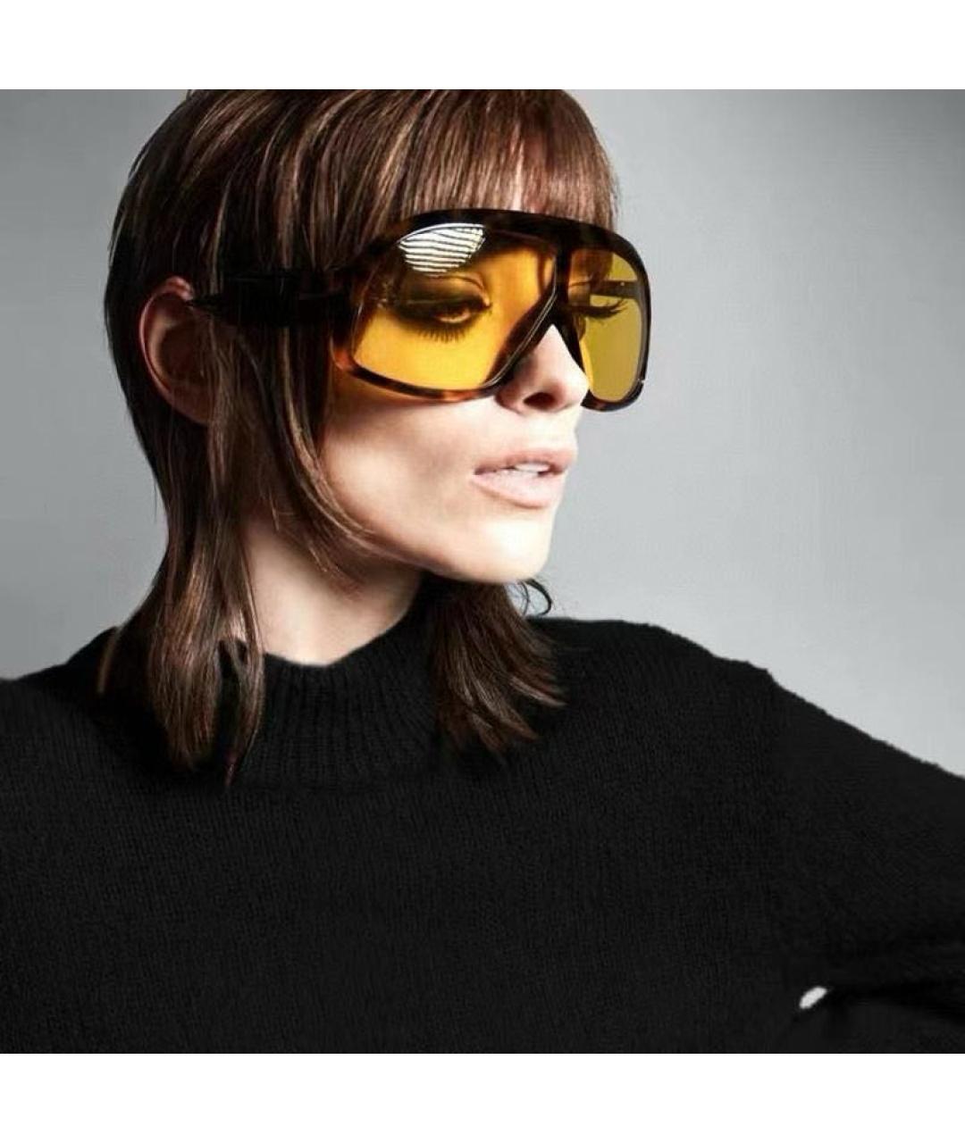 TOM FORD Коричневые пластиковые солнцезащитные очки, фото 3