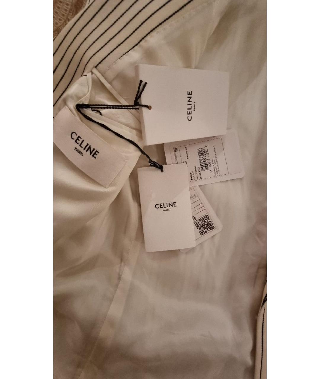 CELINE Белый шерстяной жакет/пиджак, фото 3