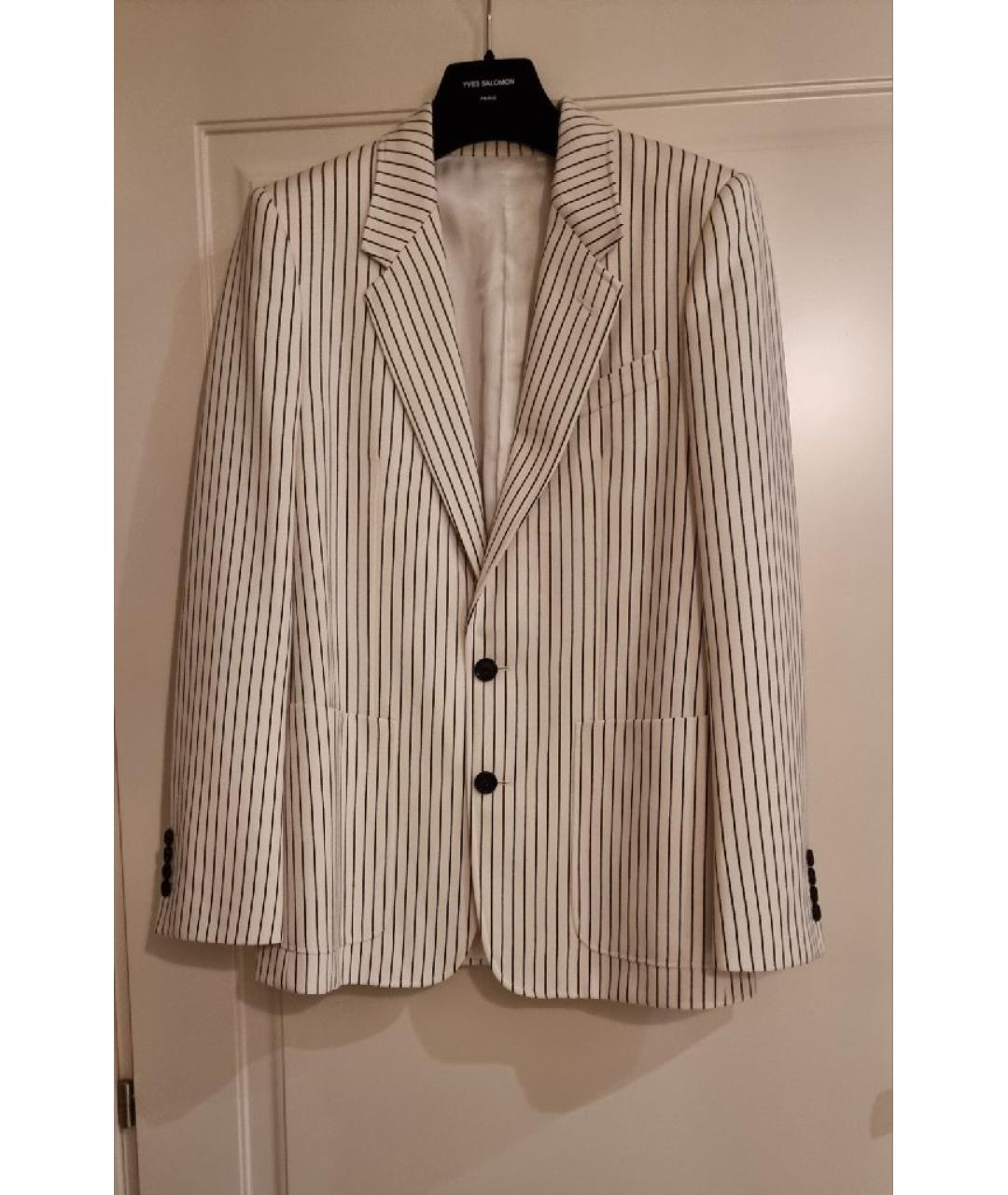 CELINE Белый шерстяной жакет/пиджак, фото 6