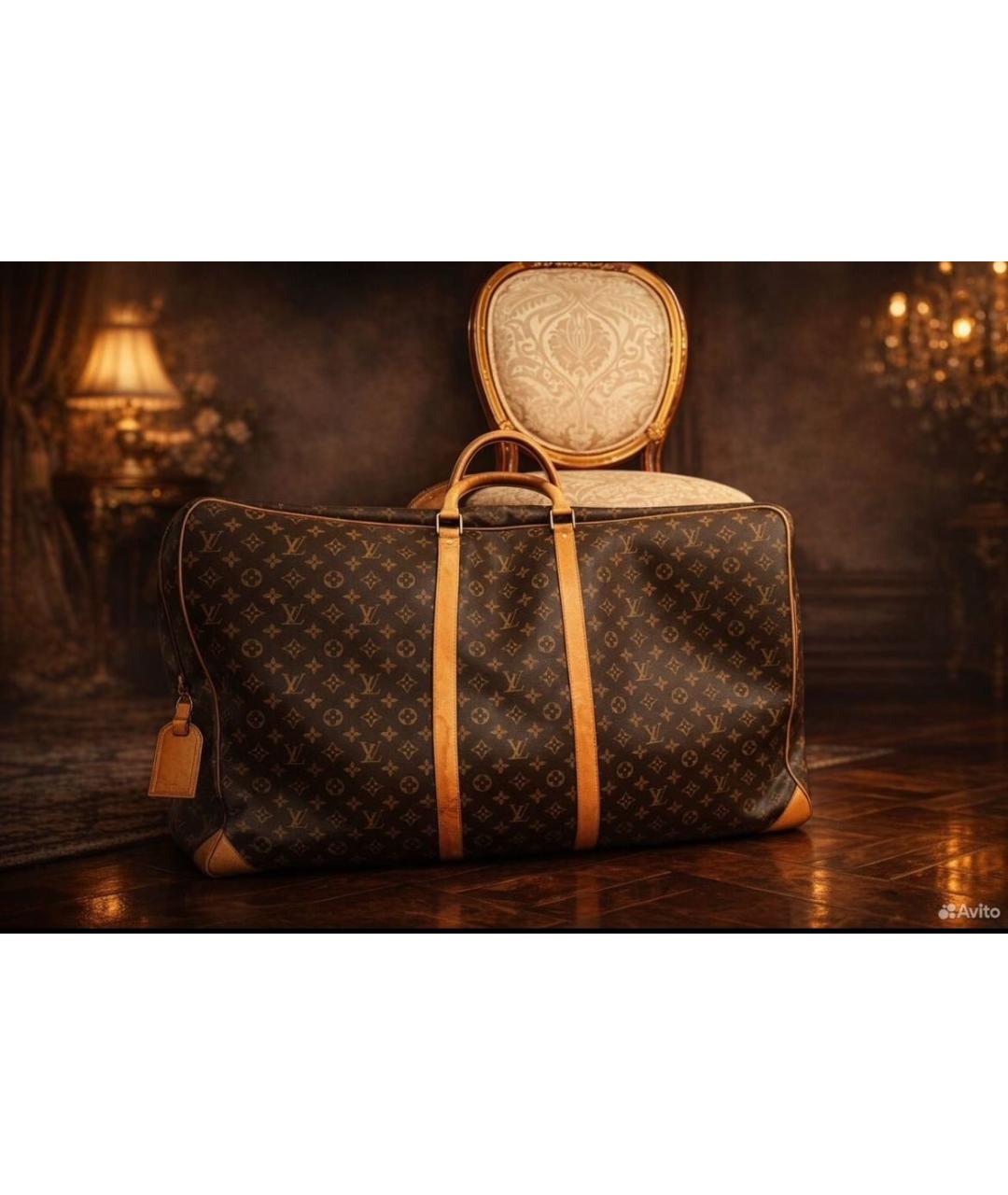 LOUIS VUITTON Коричневый чемодан, фото 2