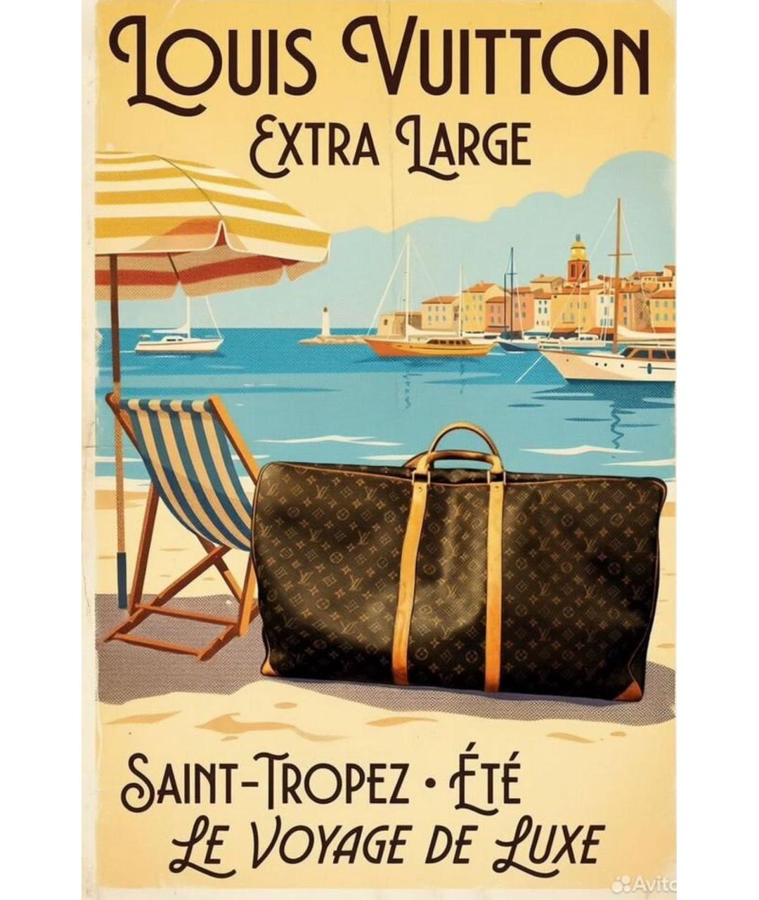 LOUIS VUITTON Коричневый чемодан, фото 6