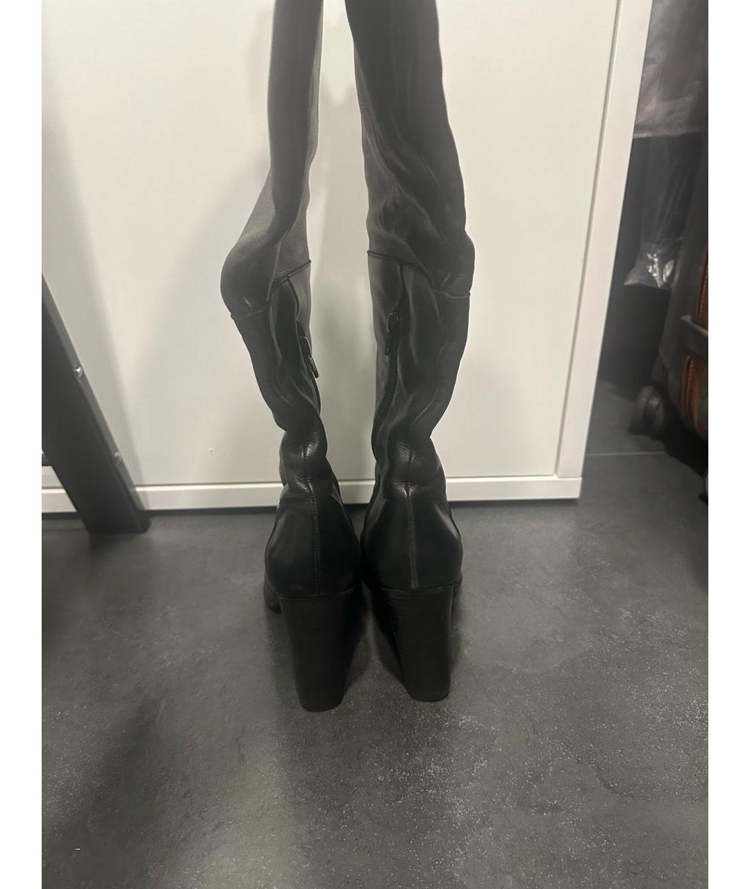 STUART WEITZMAN Черные кожаные сапоги, фото 4