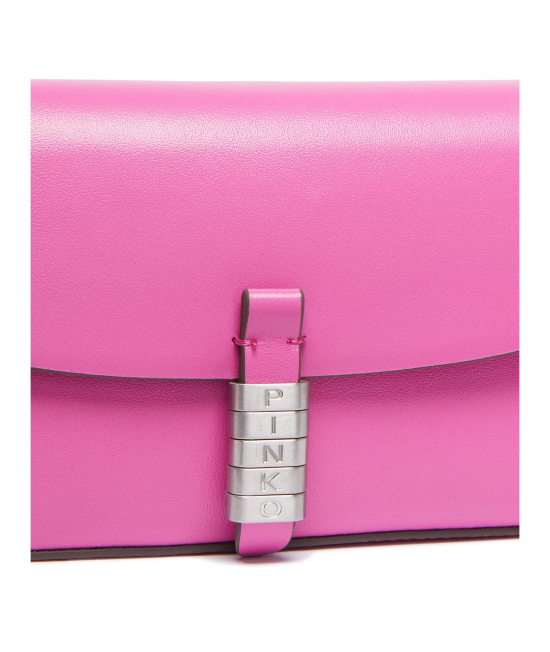 PINKO Розовая кожаная сумка через плечо, фото 2