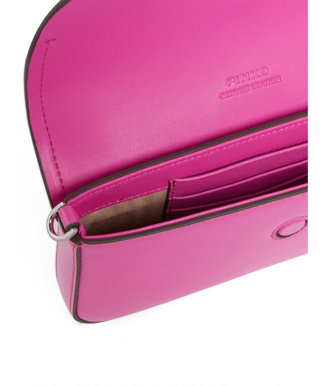 PINKO Розовая кожаная сумка через плечо, фото 3