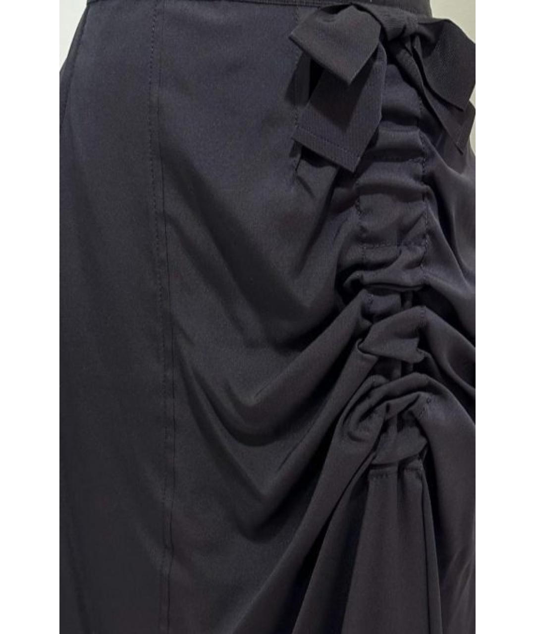 NINA RICCI Черная шелковая юбка миди, фото 4
