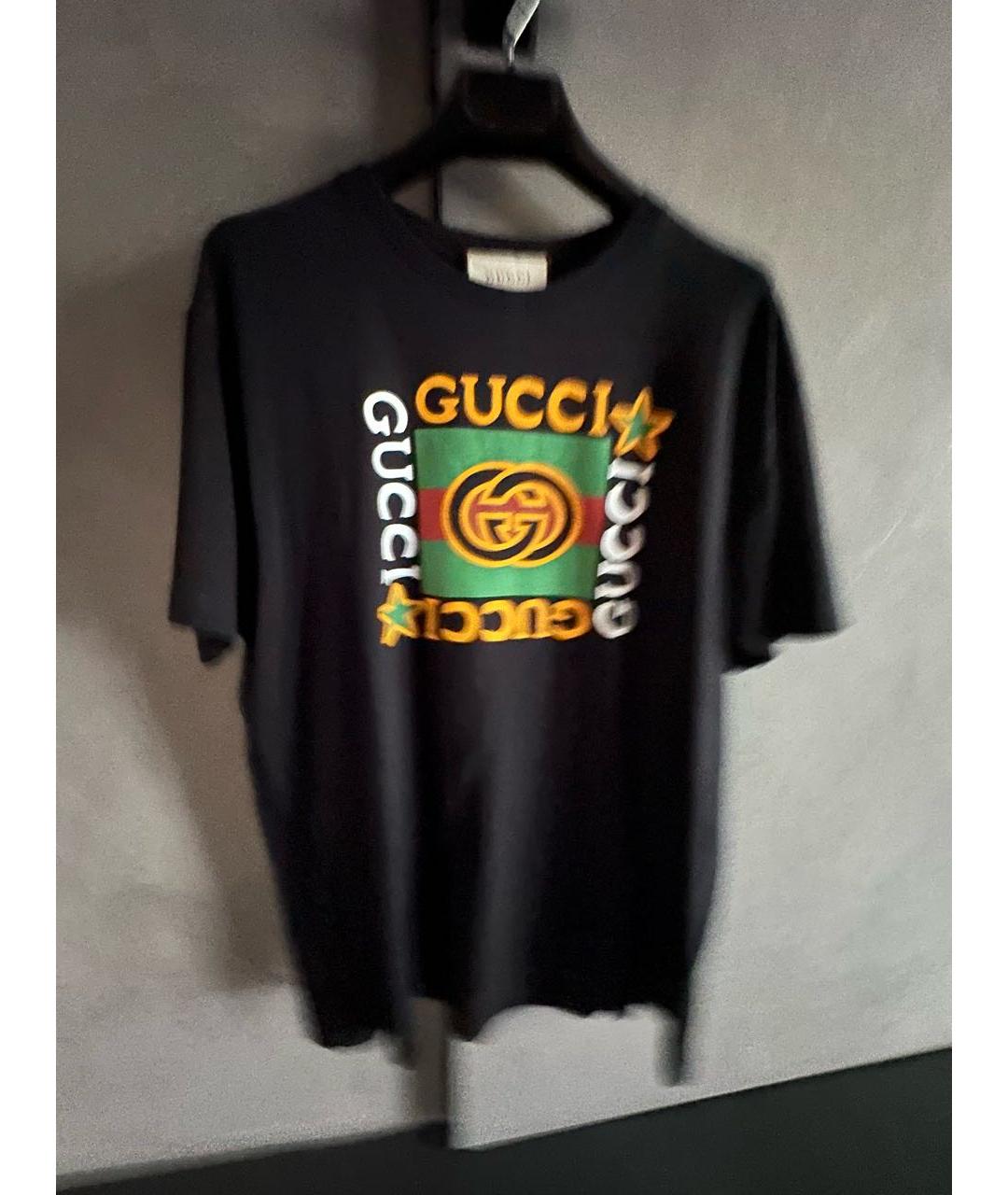 GUCCI Черная хлопковая футболка, фото 5