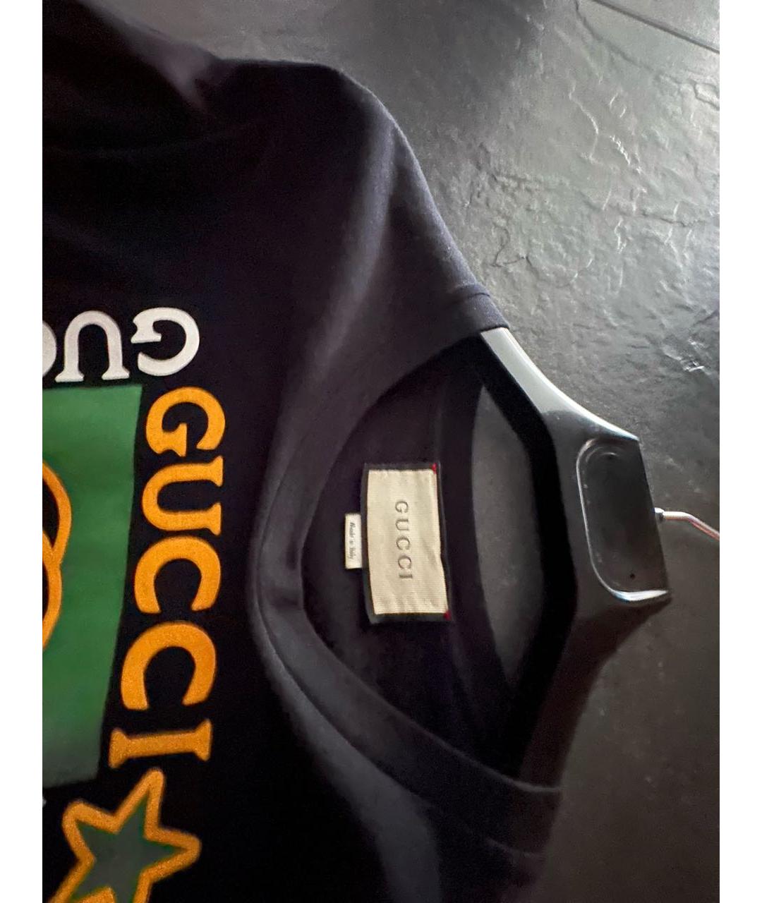 GUCCI Черная хлопковая футболка, фото 3