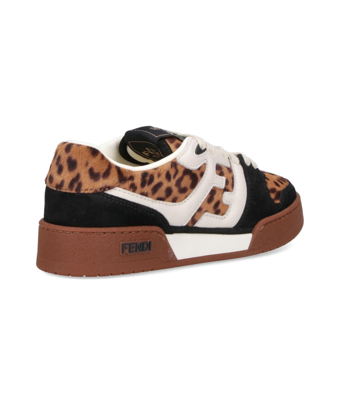 FENDI Мульти кожаные кроссовки, фото 4