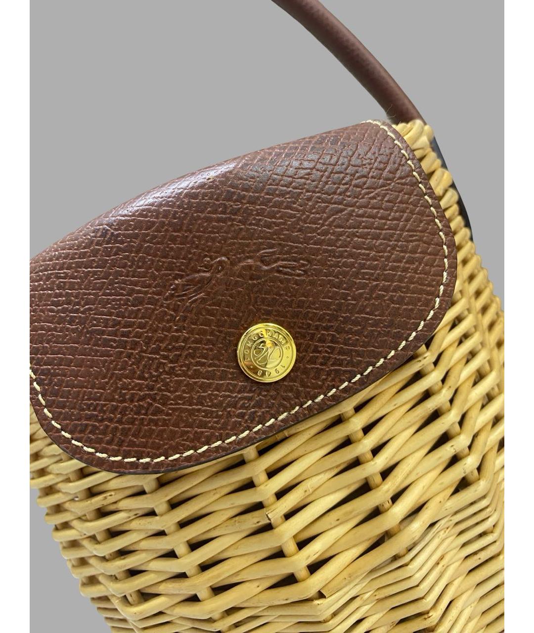 LONGCHAMP Бежевая пелетеная пляжная сумка, фото 4