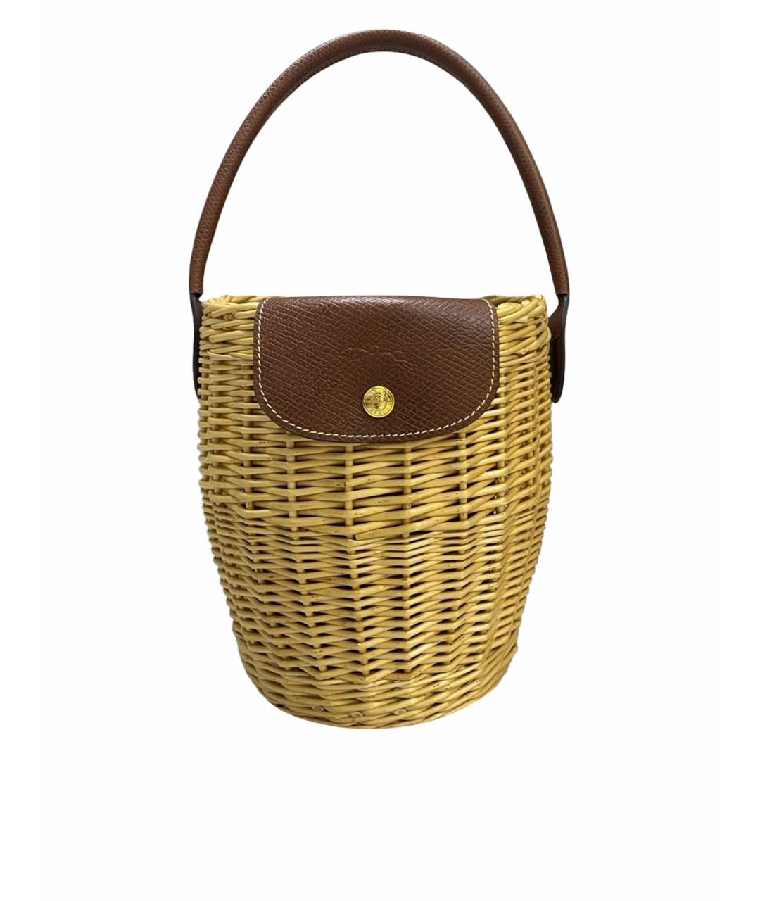 LONGCHAMP Бежевая пелетеная пляжная сумка, фото 1