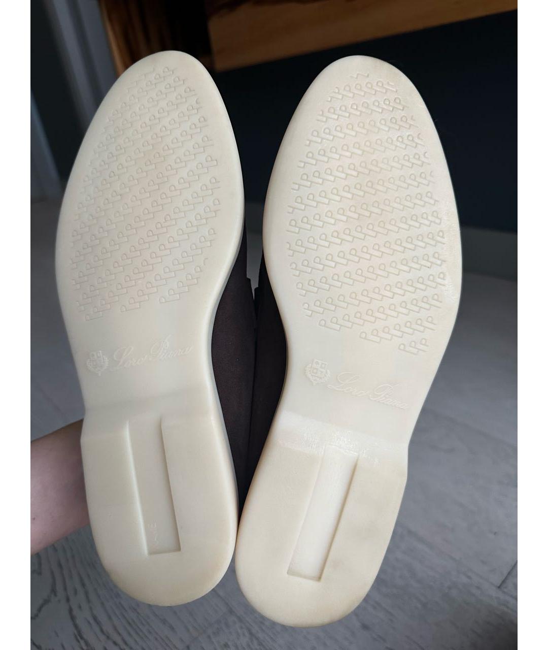 LORO PIANA Коричневые замшевые лоферы, фото 6