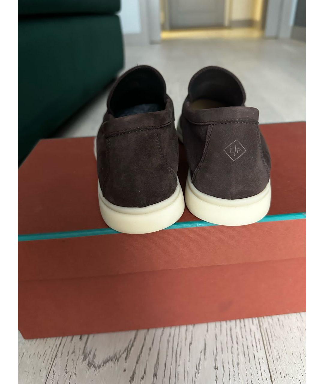 LORO PIANA Коричневые замшевые лоферы, фото 5
