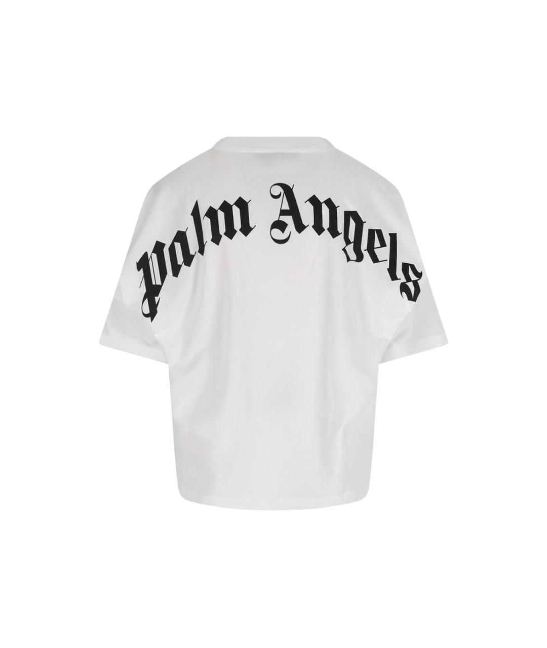 PALM ANGELS Белая хлопковая футболка, фото 2