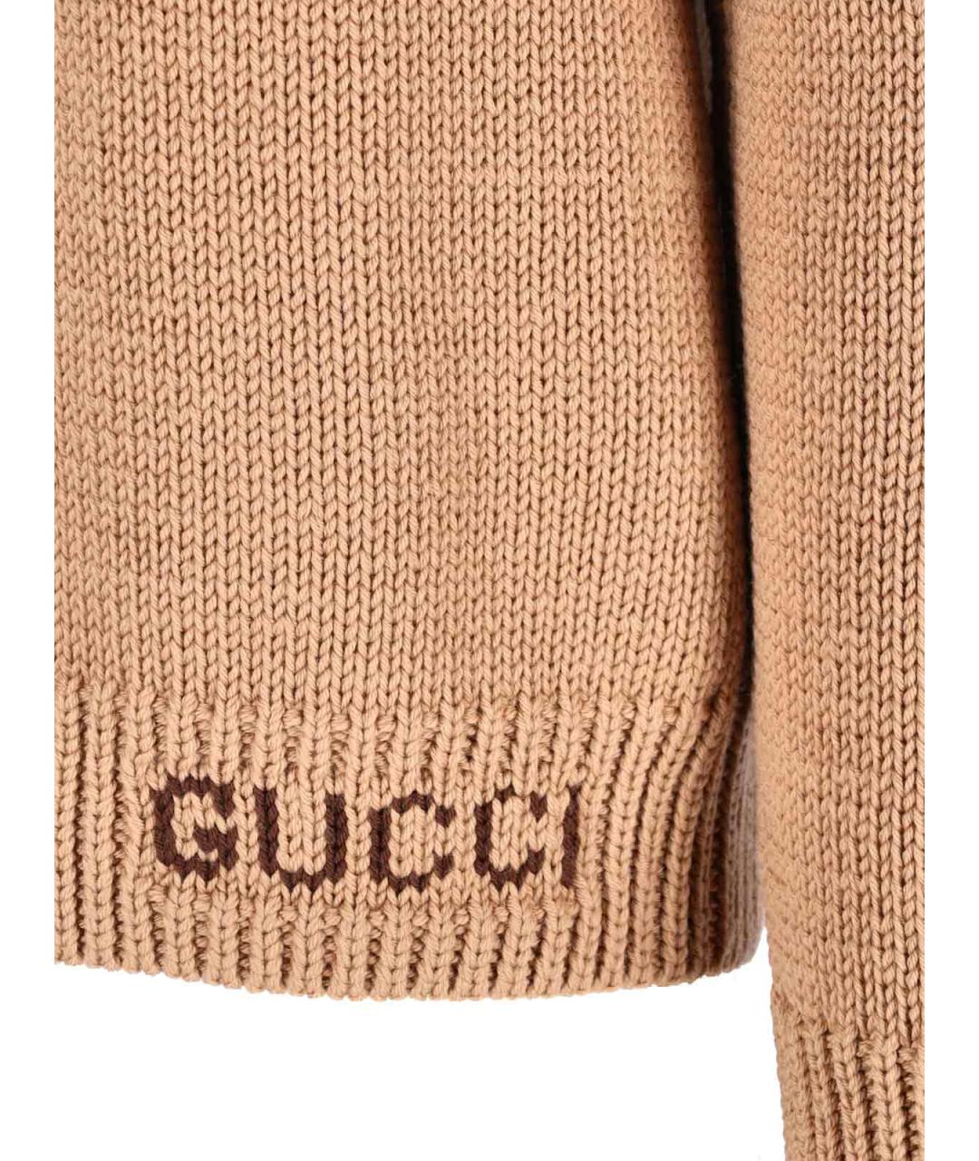 GUCCI Коричневый шерстяной джемпер / свитер, фото 5