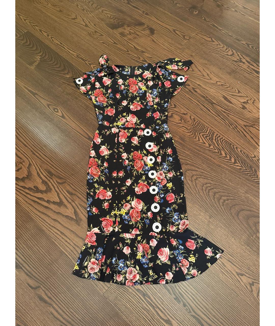 DOLCE&GABBANA Черное шелковое коктейльное платье, фото 2